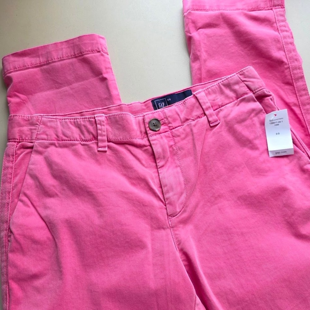 Gap Chino Pants Womens‎ 00 Pink Summer Straight Leg New With Tags